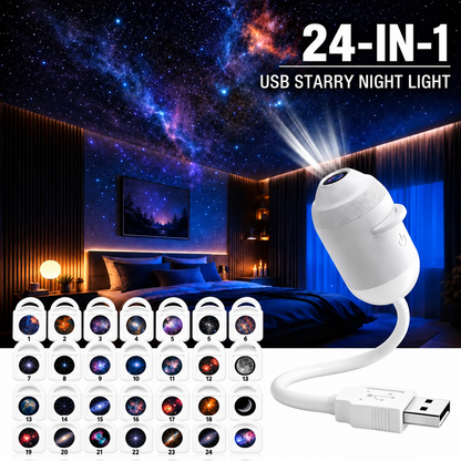 2-in-1 Galaxy Projector with Starry Sky Design and Night Light