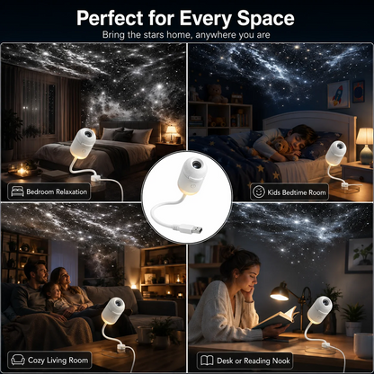 2-in-1 Galaxy Projector with Starry Sky Design and Night Light