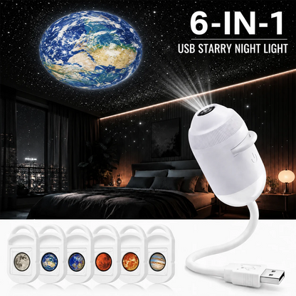 2-in-1 Galaxy Projector with Starry Sky Design and Night Light