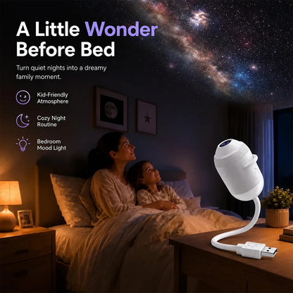 2-in-1 Galaxy Projector with Starry Sky Design and Night Light