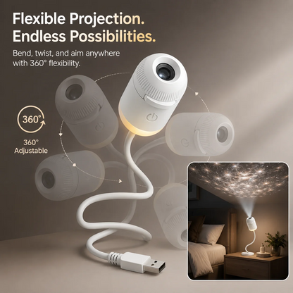 2-in-1 Galaxy Projector with Starry Sky Design and Night Light